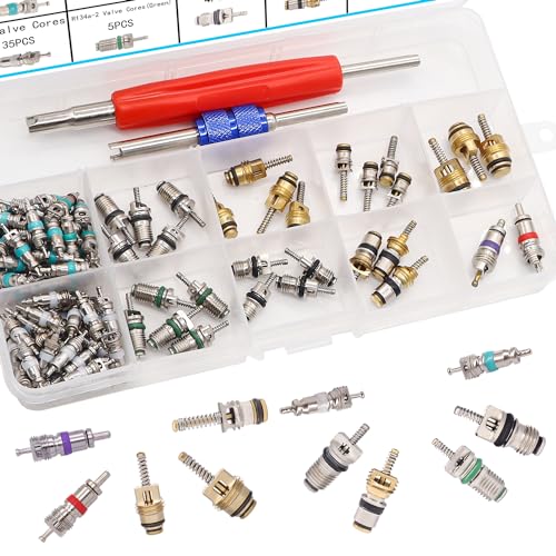 TWTADE 102PCS Car Air Conditioner Valve Core Accessories with Remover Tool Assortment Kit R12 R134a Refrigeration Tire Valve Stem Cores Repair Kit H-020 - Image 4