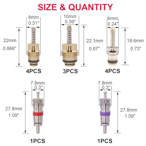 TWTADE 102PCS Car Air Conditioner Valve Core Accessories with Remover Tool Assortment Kit R12 R134a Refrigeration Tire Valve Stem Cores Repair Kit H-020 - Image 2