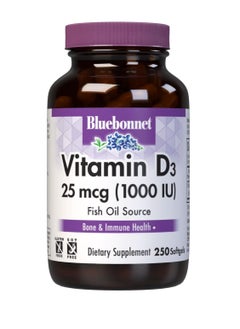 Vitamin D3 1000 IU Softgels, Aids in Muscle and Skeletal Growth, Cholecalciferol from Fish Oil, Non GMO, Gluten Free, Soy Free, Dairy Free, 250 Softgels