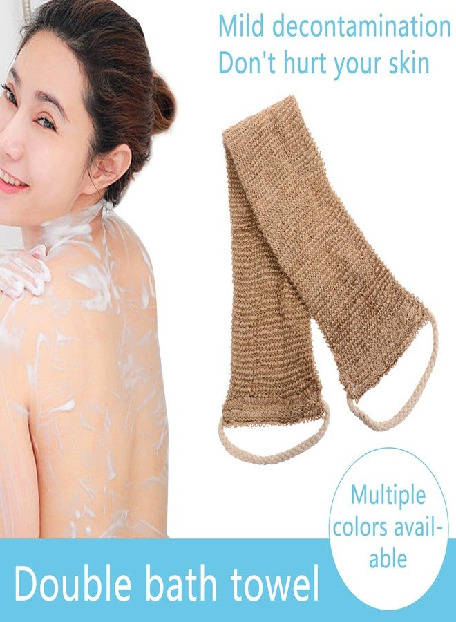 FOMIYES 2pcs Ramie Back Strip Gloves Massage Towels Bath Scrubber for Body Cleaning Scrubber Bath Sponges for Shower Cleaning Towels Deep Clean Body Brush Plant Brown Bath Towel Spa - Image 3