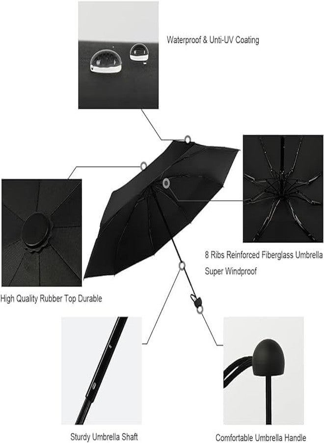 PRAYAN ENTERPRISE Compact Travel Umbrella with Hard Case - Mini Folding Waterproof Windproof Umbrella for Purse, Backpack, or Car - Lightweight & Portable for Women and Men(1 pic)(multicolour) - Image 4