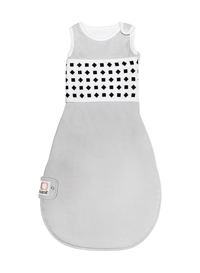 Nanit Breathing Wear Sleeping Bag 100% Cotton Baby Sleep Sack Works With Pro Monitor To Track Motion Sensor Free, Real Time Alerts, Size Medium, 6 To 12 Months - Pebble Grey