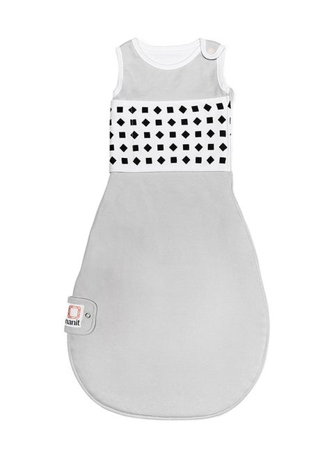 Breathing Wear Sleeping Bag 100% Cotton Baby Sleep Sack Works With Pro Monitor To Track Motion Sensor Free, Real Time Alerts, Size Medium, 6 To 12 Months - Pebble Grey