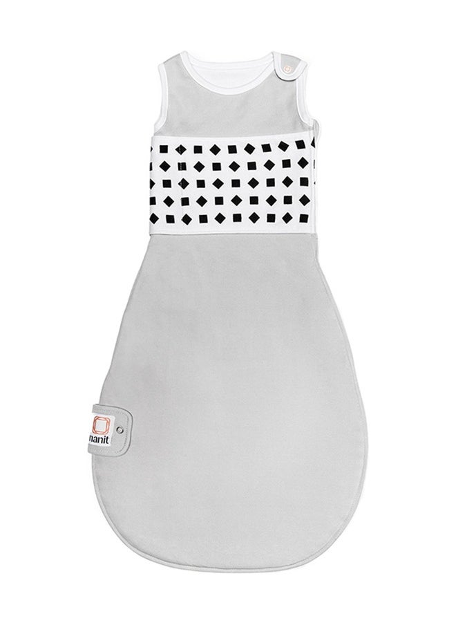 Breathing Wear Sleeping Bag 100% Cotton Baby Sleep Sack Works With Pro Monitor To Track Motion Sensor Free, Real Time Alerts, Size Medium, 6 To 12 Months - Pebble Grey