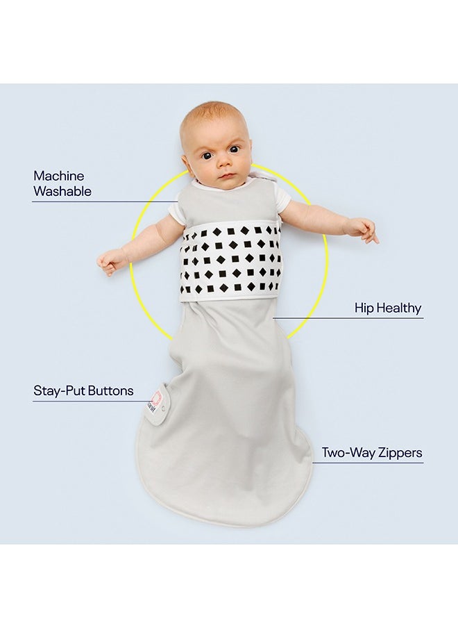 Breathing Wear Sleeping Bag 100% Cotton Baby Sleep Sack Works With Pro Monitor To Track Motion Sensor Free, Real Time Alerts, Size Medium, 6 To 12 Months - Pebble Grey