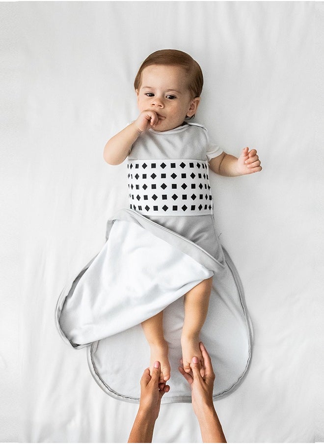 Breathing Wear Sleeping Bag 100% Cotton Baby Sleep Sack Works With Pro Monitor To Track Motion Sensor Free, Real Time Alerts, Size Medium, 6 To 12 Months - Pebble Grey