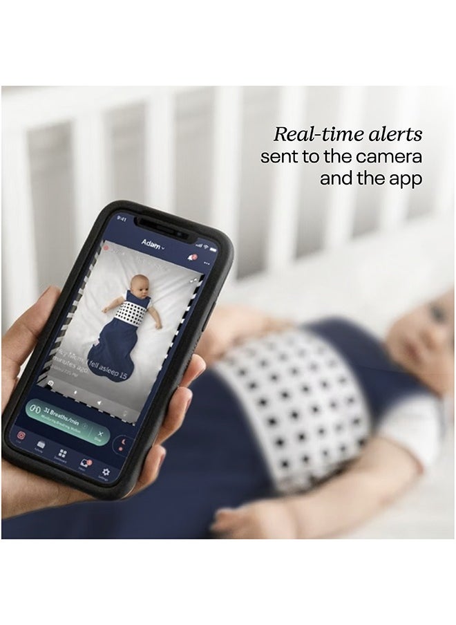 Breathing Wear Sleeping Bag 100% Cotton Baby Sleep Sack Works With Pro Monitor To Track Motion Sensor Free, Real Time Alerts, Size Medium, 6 To 12 Months - Pebble Grey