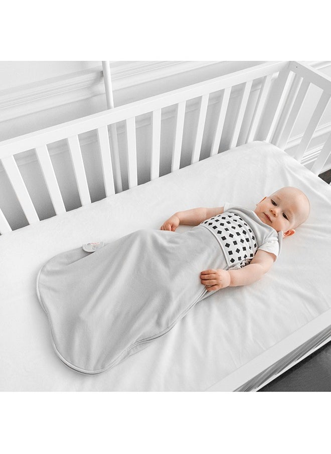 Breathing Wear Sleeping Bag 100% Cotton Baby Sleep Sack Works With Pro Monitor To Track Motion Sensor Free, Real Time Alerts, Size Medium, 6 To 12 Months - Pebble Grey