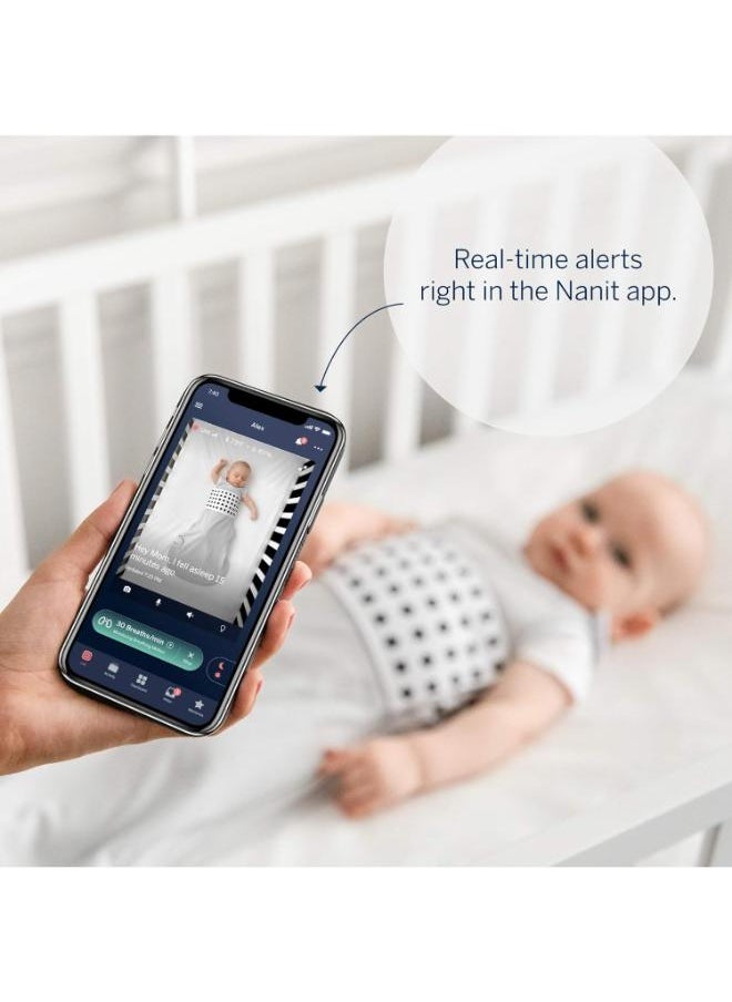 Breathing Wear Sleeping Bag 100% Cotton Baby Sleep Sack Works With Pro Monitor To Track Motion Sensor Free, Real Time Alerts, Size Medium, 6 To 12 Months - Pebble Grey