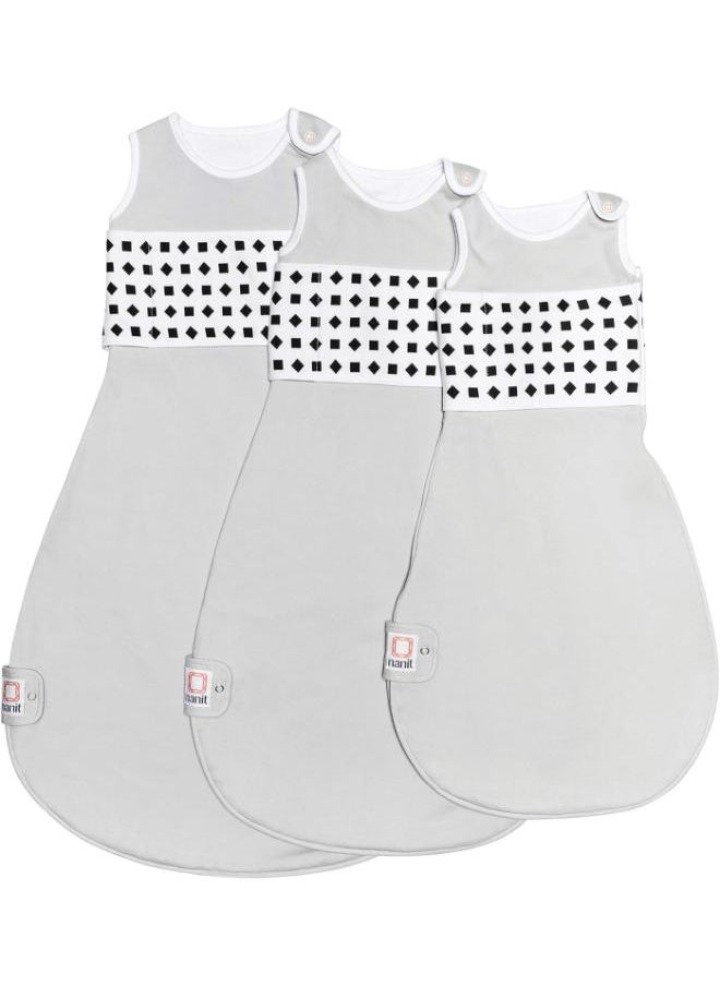 Breathing Wear Sleeping Bag 100% Cotton Baby Sleep Sack Works With Pro Monitor To Track Motion Sensor Free, Real Time Alerts, Size Medium, 6 To 12 Months - Pebble Grey