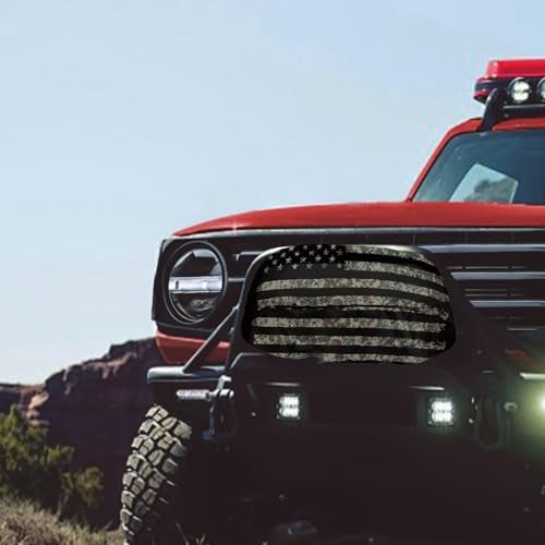 Mintulipy Camouflage Flag Winch Cover Heavy Duty Waterproof Winch Protection Cover DustProofUniversal Winch Protective Cover for Electric Winches Up to 17500 Lbs 23 W x 11 H x 11 D - Image 3