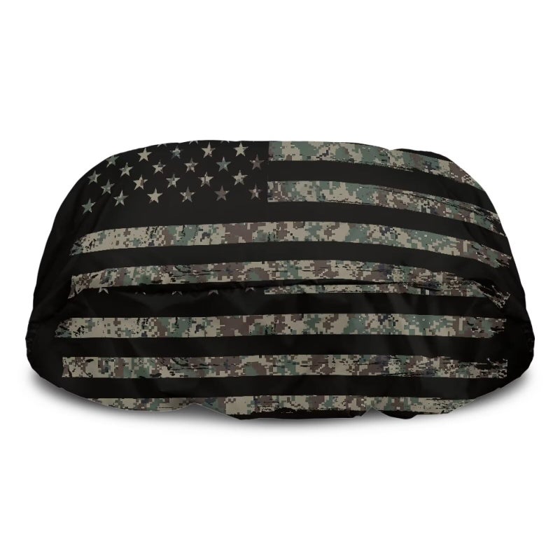 Mintulipy Camouflage Flag Winch Cover Heavy Duty Waterproof Winch Protection Cover DustProofUniversal Winch Protective Cover for Electric Winches Up to 17500 Lbs 23 W x 11 H x 11 D - Image 2
