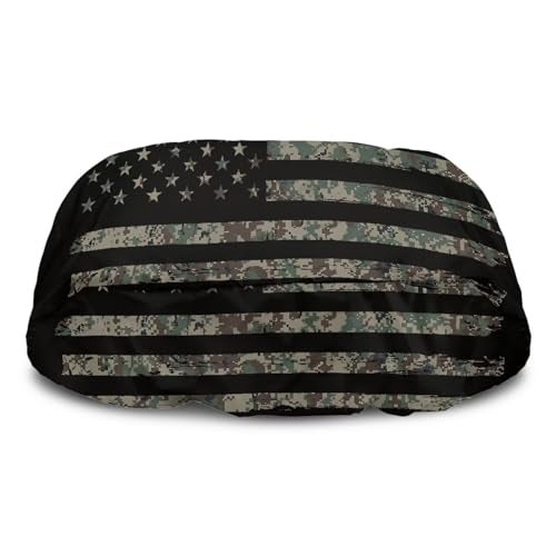 Mintulipy Camouflage Flag Winch Cover Heavy Duty Waterproof Winch Protection Cover DustProofUniversal Winch Protective Cover for Electric Winches Up to 17500 Lbs 23 W x 11 H x 11 D - Image 1