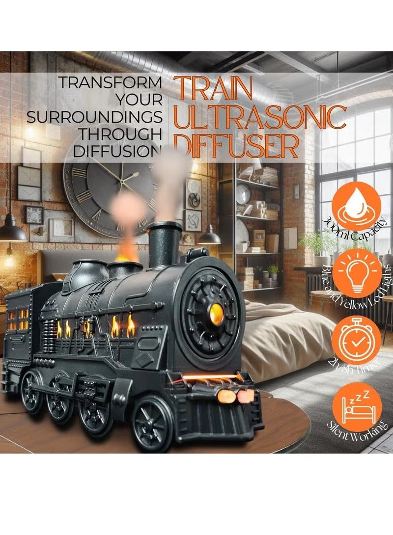 TIGER Train Aroma Humidifier Oil Diffuser 300ml Ultrasonic Cool Mist Diffuser with Waterless Auto Shut-Off, 2 Color Changing LED Lights, Whimsical Design for Home & Office, Stress Relief, Perfect Aromatherapy Gift  - Image 5