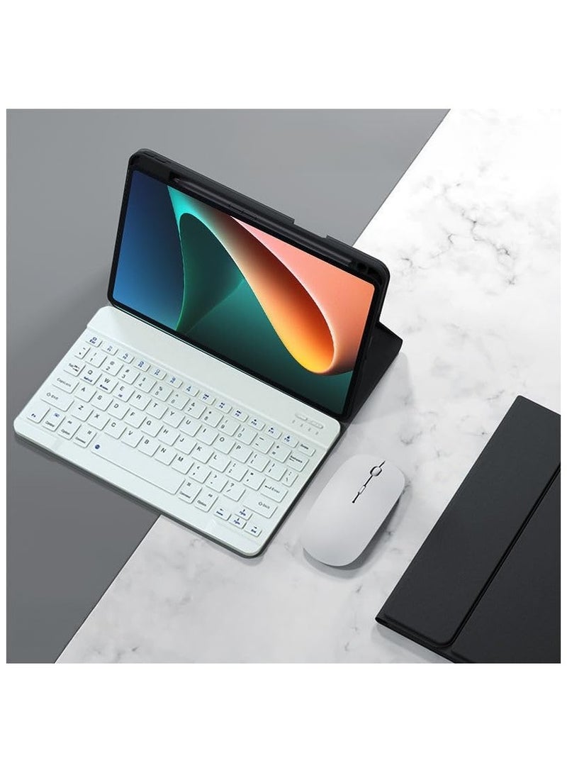 Arabic and English Keyboard Case Compatible with Honor Pad X8a 11 Inch 2024 with Detachable Bluetooth Keyboard Mouse  Protective Case