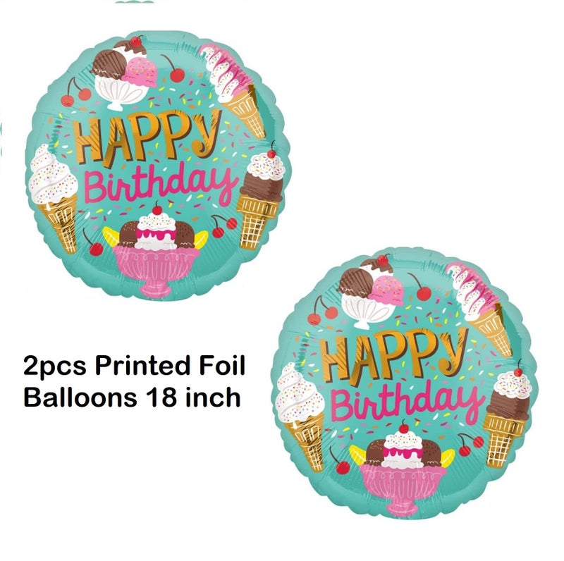 Moira Pack of 7 Ice cream Sweet Theme Foil Balloons Multi Color XL Size For Party Decorations - Image 5