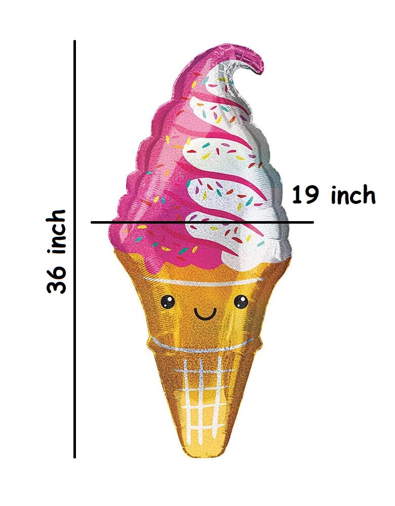 Moira Pack of 7 Ice cream Sweet Theme Foil Balloons Multi Color XL Size For Party Decorations - Image 4