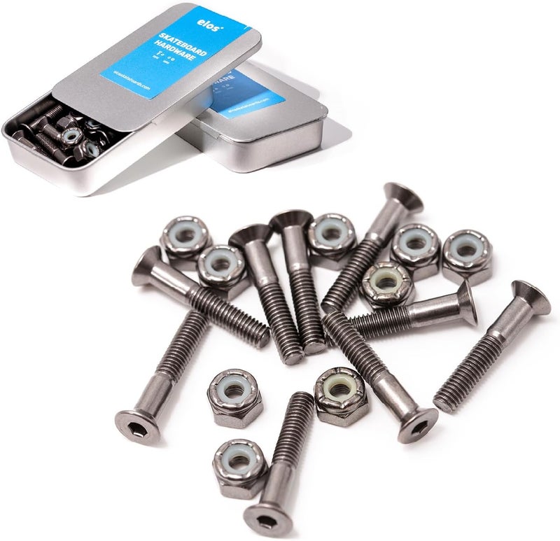 Elos Skateboard Hardware Kit - Trucks Mounting Hardware, Skateboard Bearing, Bushings, Kingpin, Pivot Cups, Truck Nuts, Bolts, Skateboard Accessories & Skate Part - Image 1