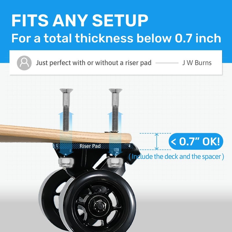 Elos Skateboard Hardware Kit - Trucks Mounting Hardware, Skateboard Bearing, Bushings, Kingpin, Pivot Cups, Truck Nuts, Bolts, Skateboard Accessories & Skate Part - Image 3