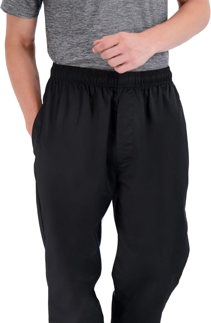 Poly Cotton Print Baggy Pants (Black, X-Large)