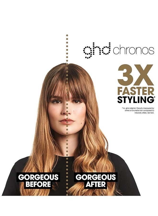 ghd Chronos Styler 1" Flat Iron Hair Straightener, 3X Faster HD Motion-Responsive Styler for One Stroke High-Definition Results that Last 24hrs, 85% More Shine, 2X Less Frizz, No Heat Damage - White  - Image 2