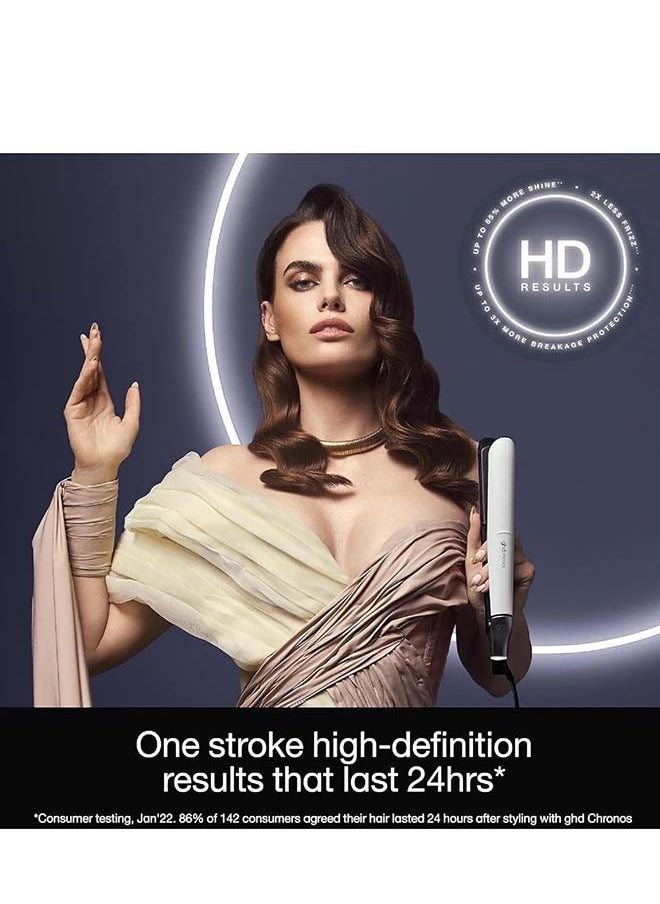 ghd Chronos Styler 1" Flat Iron Hair Straightener, 3X Faster HD Motion-Responsive Styler for One Stroke High-Definition Results that Last 24hrs, 85% More Shine, 2X Less Frizz, No Heat Damage - White  - Image 3