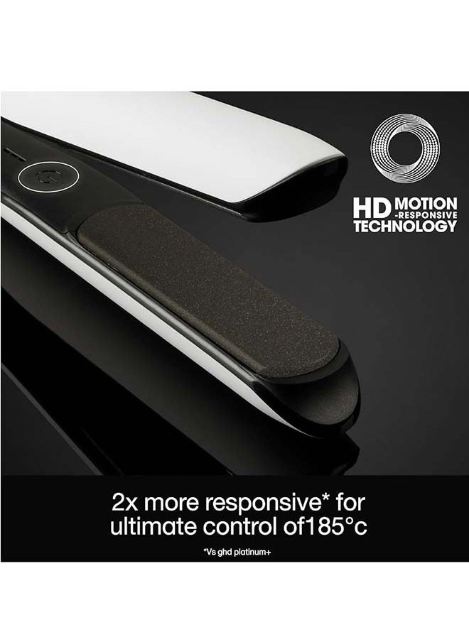 ghd Chronos Styler 1" Flat Iron Hair Straightener, 3X Faster HD Motion-Responsive Styler for One Stroke High-Definition Results that Last 24hrs, 85% More Shine, 2X Less Frizz, No Heat Damage - White  - Image 4