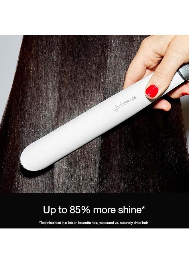 ghd Chronos Styler 1" Flat Iron Hair Straightener, 3X Faster HD Motion-Responsive Styler for One Stroke High-Definition Results that Last 24hrs, 85% More Shine, 2X Less Frizz, No Heat Damage - White  - Image 5