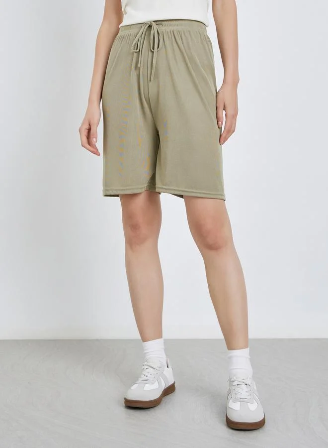 Take Two Take Two Solid Casual Shorts with Drawstring