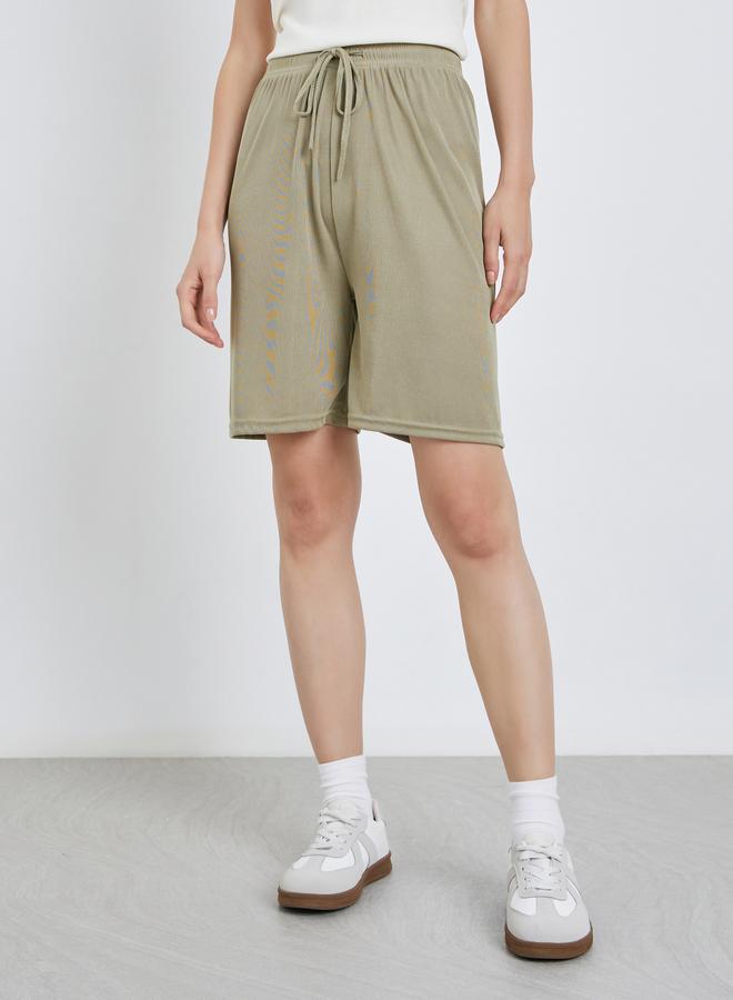 Take Two Styli Solid Casual Shorts with Drawstring - Image 2