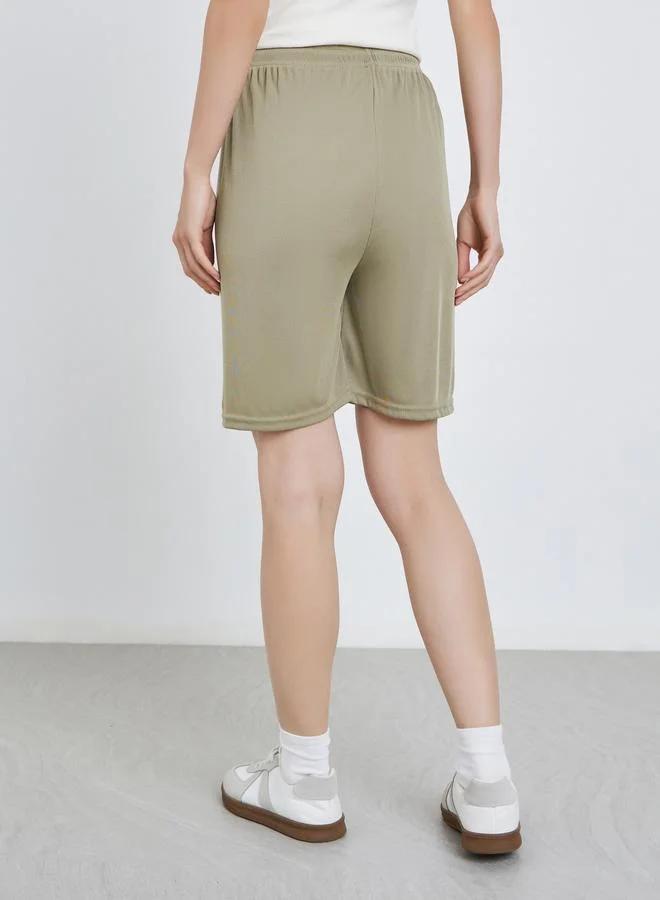 Take Two Take Two Solid Casual Shorts with Drawstring