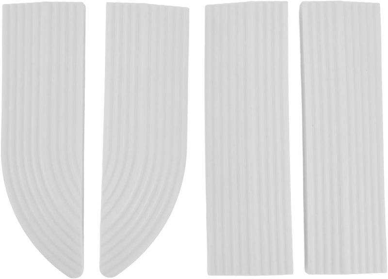 Universal Sweeper Door Sill Rubber Threshold Protector, 4PCS Free Assembly, Durable Non Slip Design - Wear Material, Adjustable Fit for Wheelchairs and Scooters (White) - Image 1