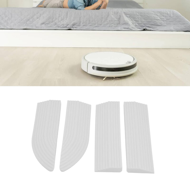Universal Sweeper Door Sill Rubber Threshold Protector, 4PCS Free Assembly, Durable Non Slip Design - Wear Material, Adjustable Fit for Wheelchairs and Scooters (White) - Image 4
