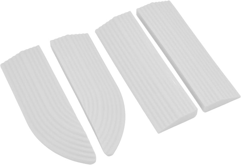 Universal Sweeper Door Sill Rubber Threshold Protector, 4PCS Free Assembly, Durable Non Slip Design - Wear Material, Adjustable Fit for Wheelchairs and Scooters (White) - Image 2
