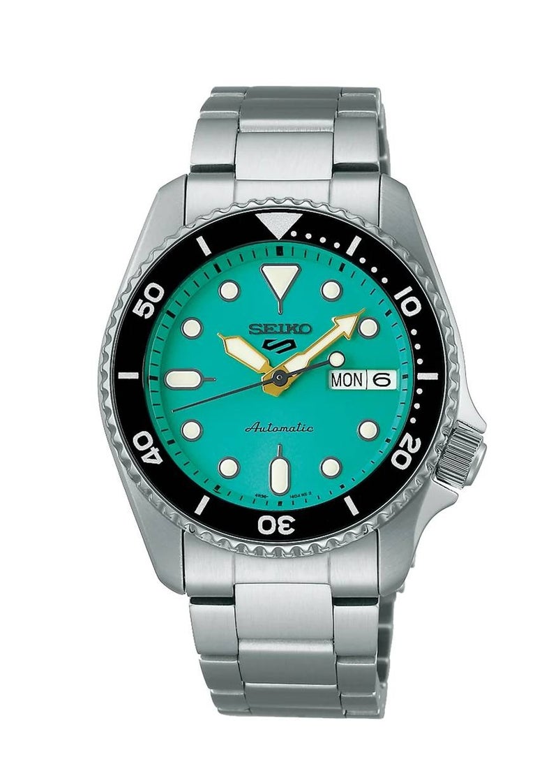 Seiko 5 ساعة تناظرية أوتوماتيكية للنهار والتاريخ 38 ملم من الفولاذ المقاوم للصدأ SRPK33K1 - Image 1