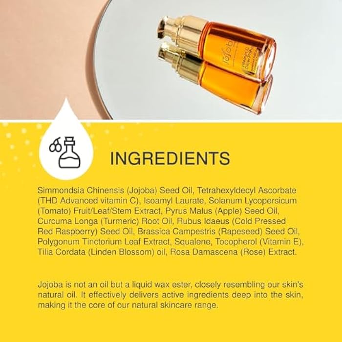 jojoba Vitamin C Facial Oil 30ml – Brightening Glow Elixir with THD Ascorbate, Turmeric & Tomato Oil – Antioxidant-Rich Skin Booster for Radiance, Even Tone & Smooth Texture - Image 5