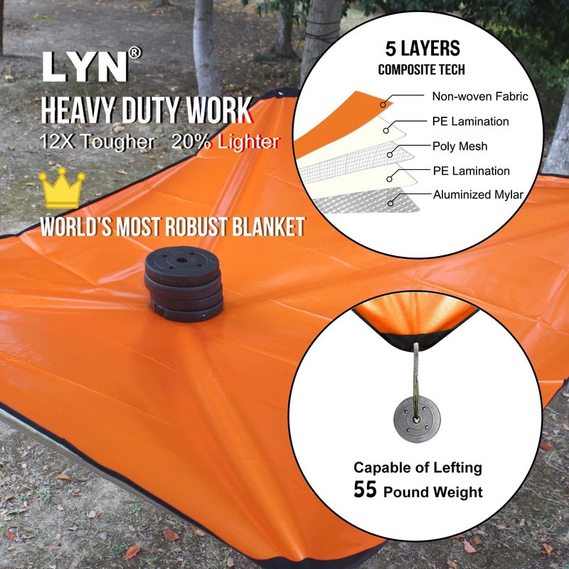 LYN Heavy Duty Emergency Blanket Survival Gear Waterproof Insulated Blanket Emergency Tarp for Camping, Hiking, Bushcraft - Image 3