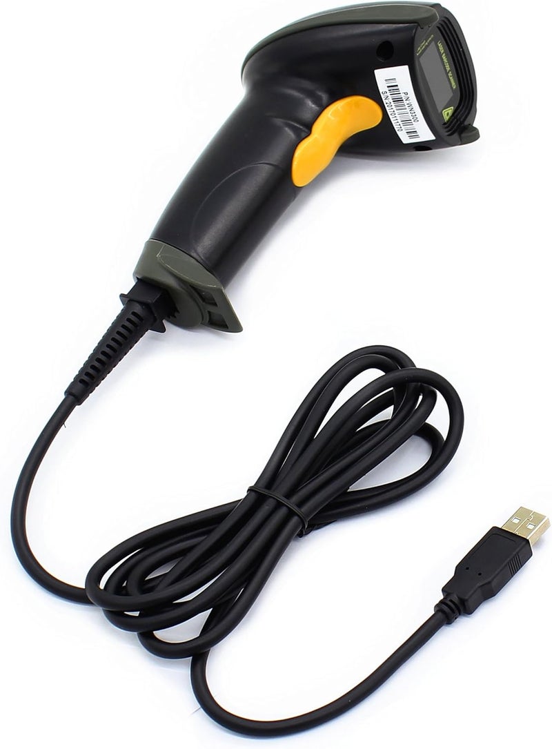 WoneNice USB Laser Barcode Scanner Wired Handheld Bar Code Scanner Reader Black - Image 1
