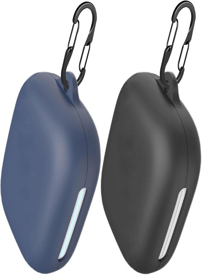 EasyBee [2 Pack] easyBee Case Compatible with Soundcore AeroFit 2 Open-Ear Bluetooth Headphone Charging Cover with 2 Keychain, Soft Liquid Silicone Ultra Thin Shockproof Protective Kit - Black and Blue - Image 1