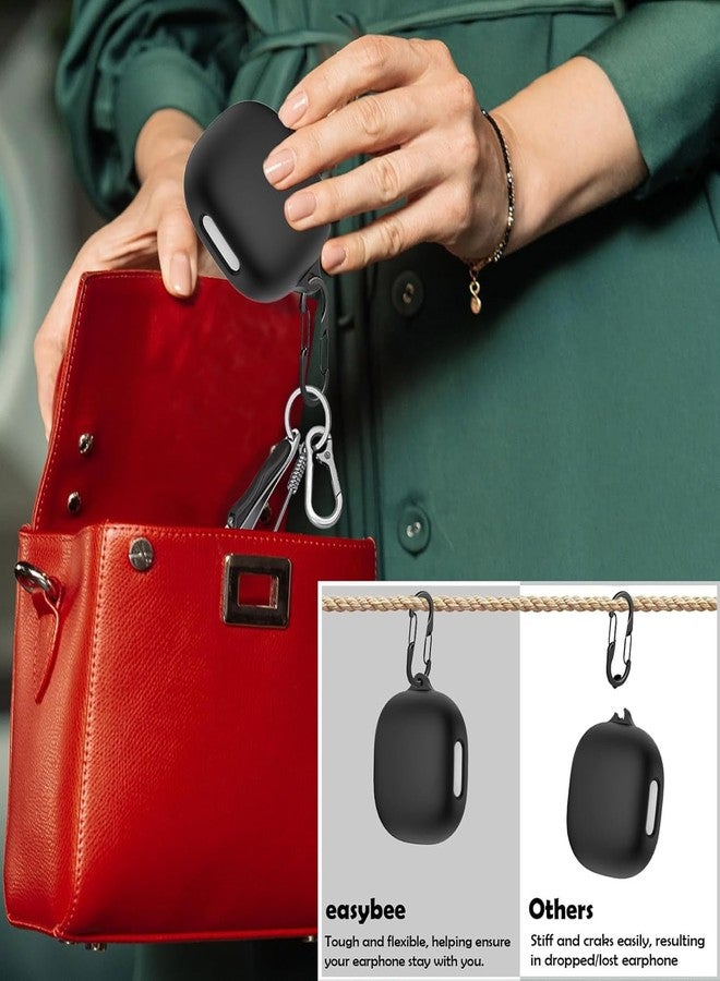 EasyBee [2 Pack] easyBee Case Compatible with Soundcore AeroFit 2 Open-Ear Bluetooth Headphone Charging Cover with 2 Keychain, Soft Liquid Silicone Ultra Thin Shockproof Protective Kit - Black and Blue - Image 5