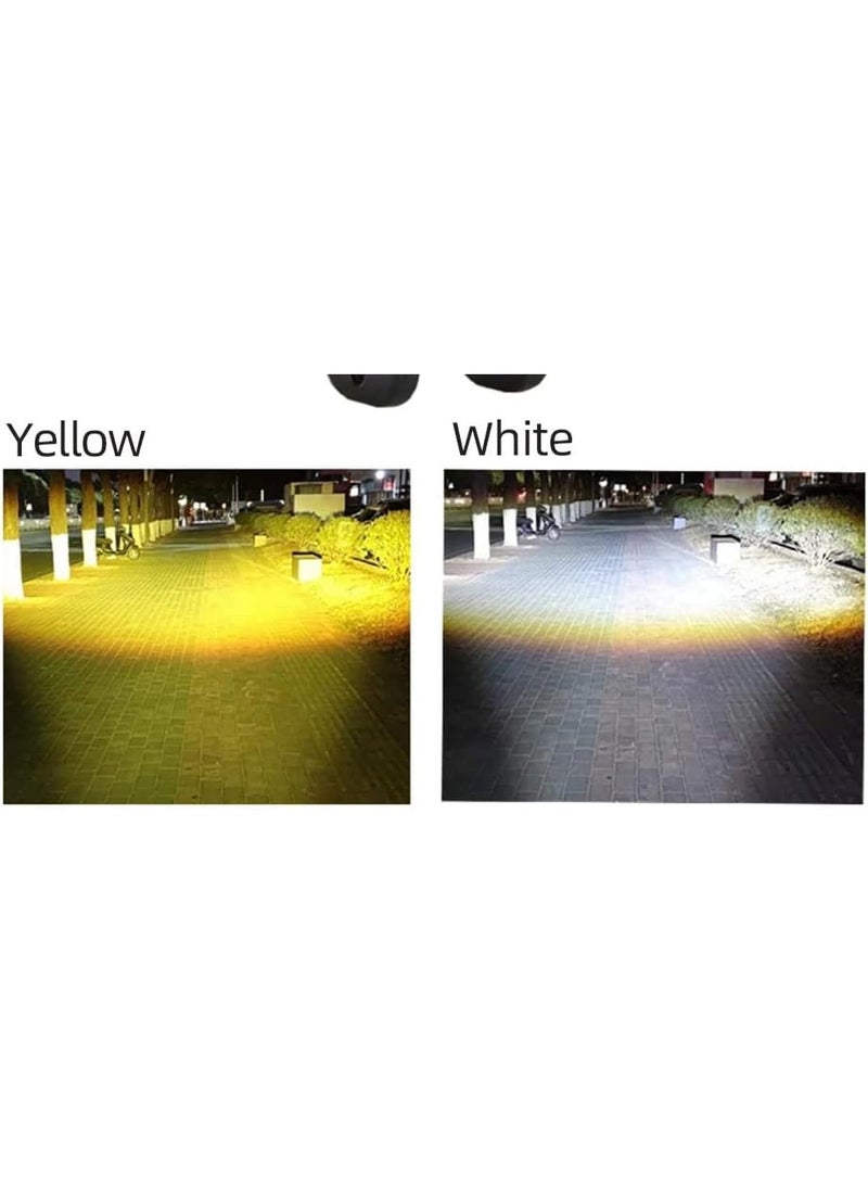 LED Flashlight Lantern Strong & Bright - 4 Lenses Extra Projector, 3 Terminal Wire Yellow & White, Suitable for Cars, Bicycles, Motorcycles, Scooters & Trucks - 2 Pieces - Image 2
