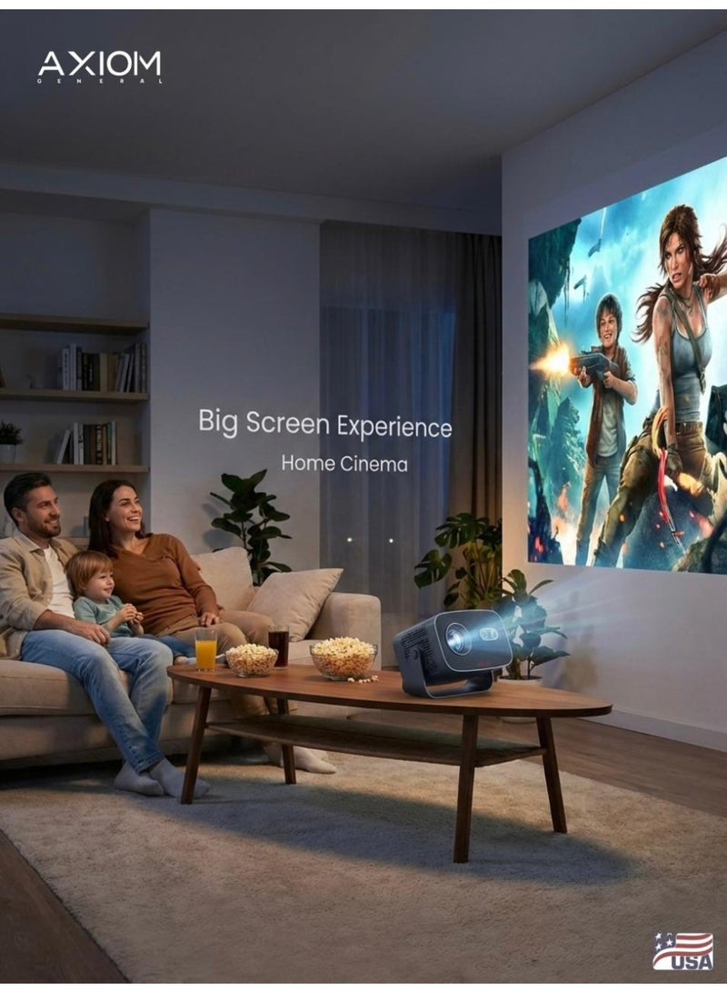Axiom General 4K Smart Projector with WiFi 6 & Bluetooth 5.2, 5000 Lumens, 300” Display, Android 13, Home Cinema Projector for Gaming, Movies & Office - Image 4