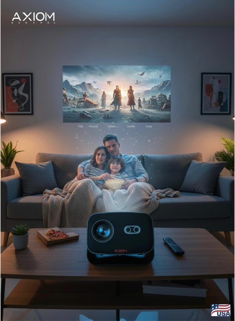 Axiom General 4K Smart Projector with WiFi 6 & Bluetooth 5.2, 5000 Lumens, 300” Display, Android 13, Home Cinema Projector for Gaming, Movies & Office - Image 5