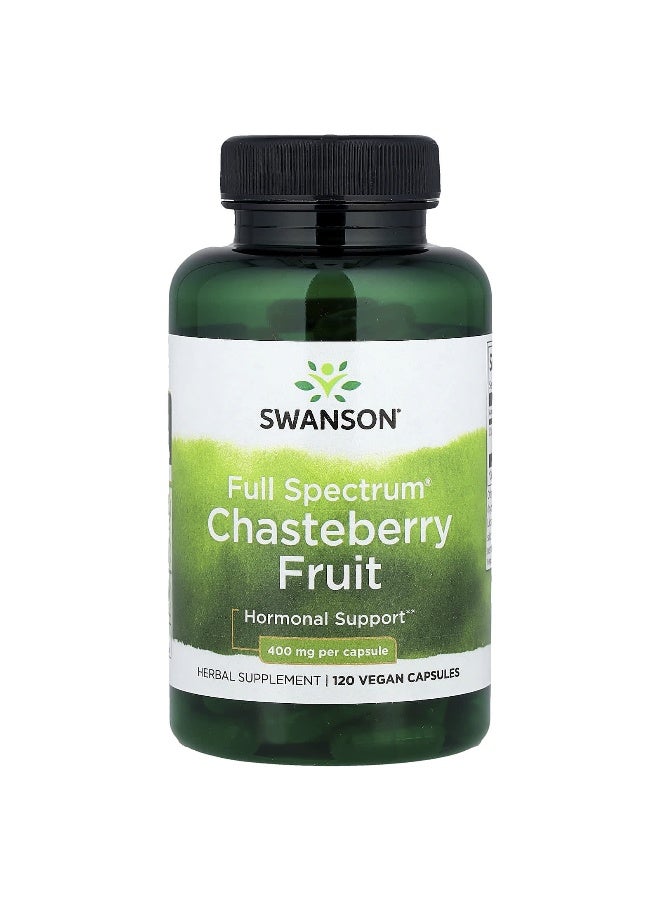 SWANSON سوانسون، فواكه شجرة العفة كاملة الطيف®، 400 ملغ، 120 كبسولة نباتية - Image 1