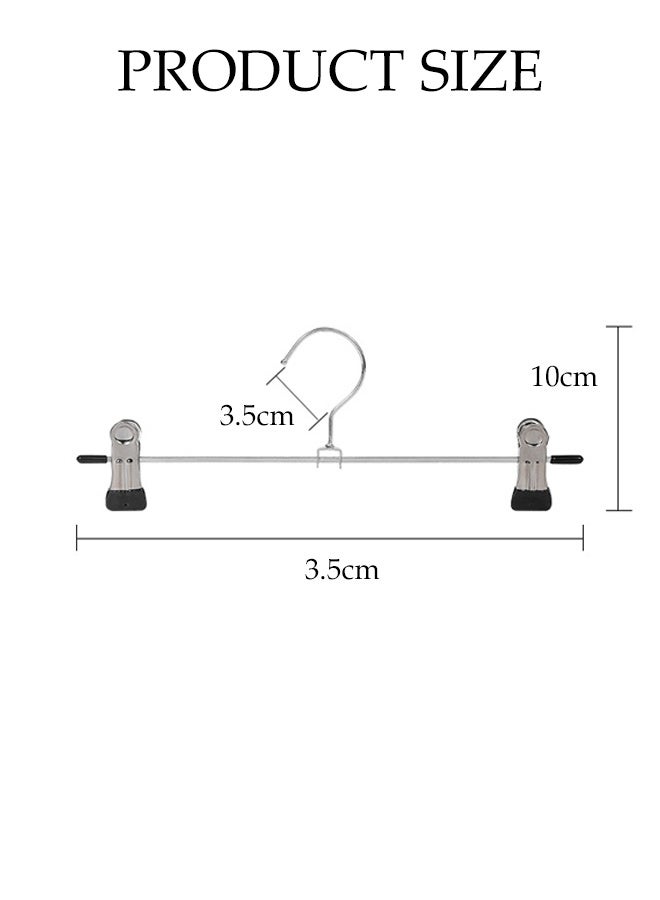 25Pack High Grade Metal Hangers With 2 Clips,Non-Slip Adjustable Clips for Trousers,Metal Trouser and Skirt Hangers,Sturdy and Durable,for Garment, Jeans Skirts and Shorts,for Adult and Kids,Black/Silver,30cm - Image 2