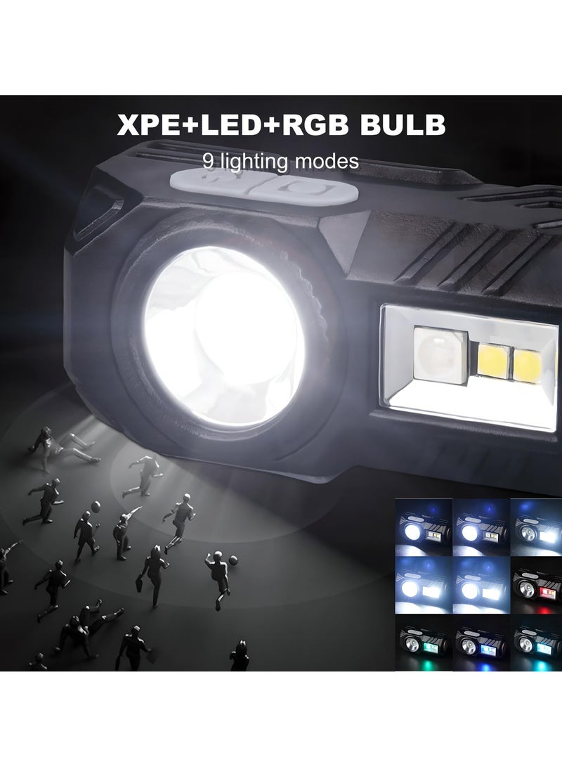 SYOSI LED Rechargeable Headlamp, Super Bright High Lumen Head Lamp, 800 Lumen Head Lamp with 9 Modes, Gesture Sensing, IPX4 Waterproof, Head Lights for Forehead - Image 3