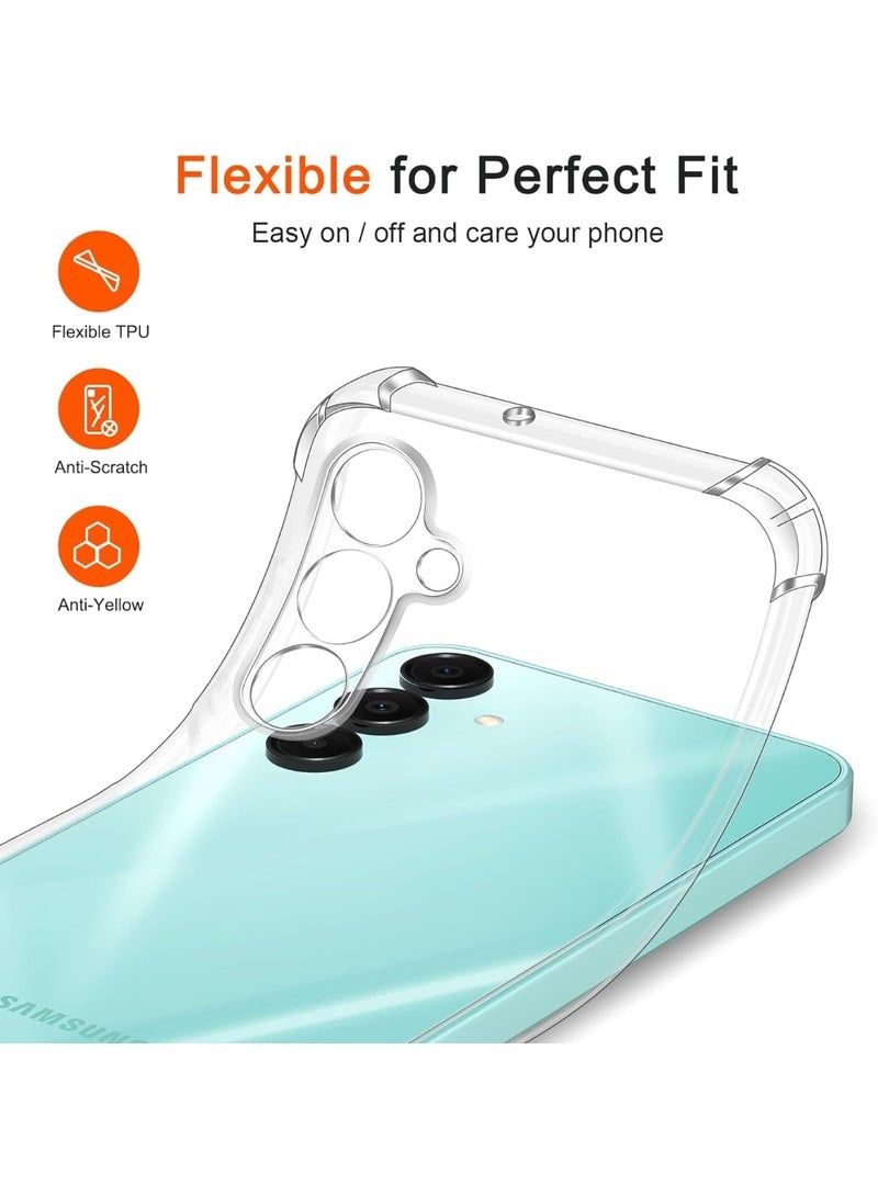 Muzz حافظة سامسونج جالاكسي A17 5G، لحافظة هاتف سامسونج A17 شفافة، زوايا معززة مقاومة للخدش TPU مطاط سيليكون ناعم غطاء شفاف لحماية سامسونج جالاكسي A17 - Image 3
