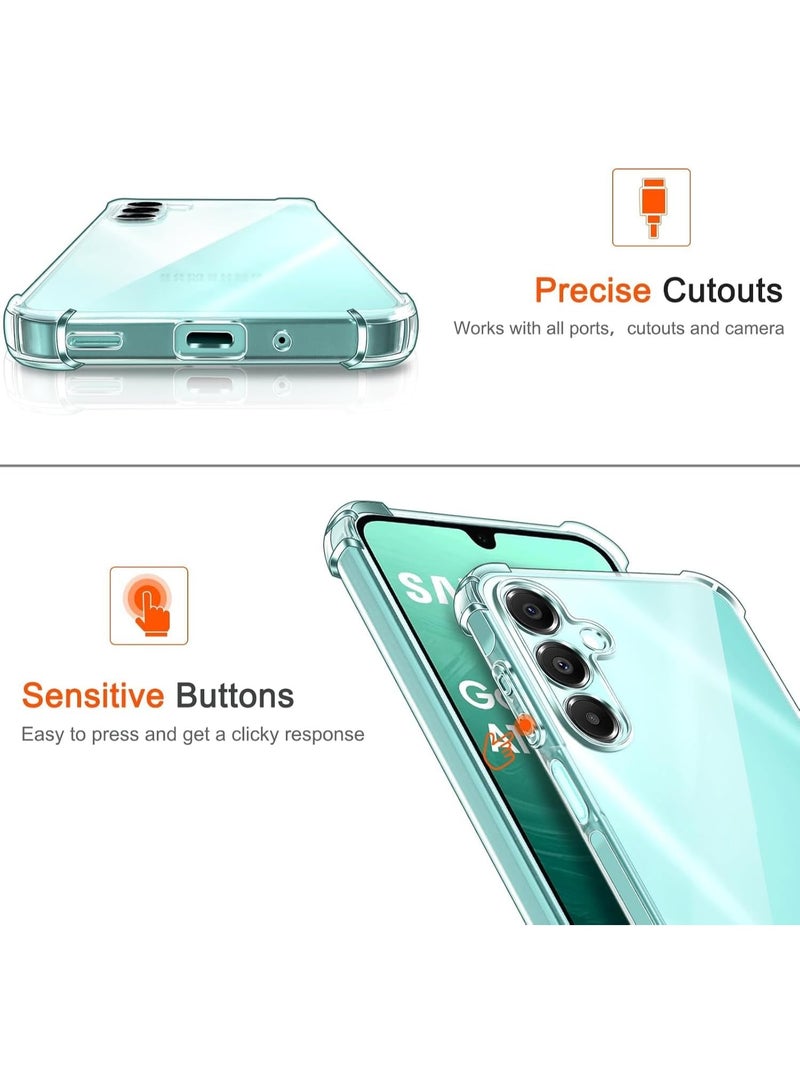 Muzz حافظة سامسونج جالاكسي A17 5G، لحافظة هاتف سامسونج A17 شفافة، زوايا معززة مقاومة للخدش TPU مطاط سيليكون ناعم غطاء شفاف لحماية سامسونج جالاكسي A17 - Image 2