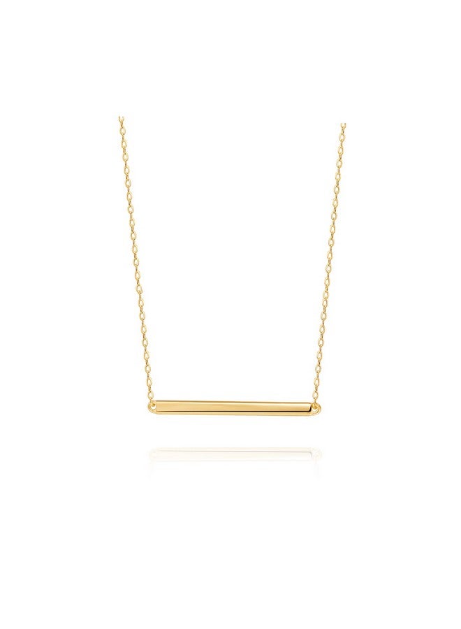 S.Leaf Choker Necklace For Women Gold Plated Necklace Bar Necklace For Women Sterling Silver Dainty Gold Necklace For Women(01_Horizontal_Gold) - Image 1