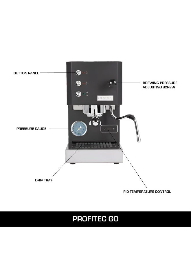 PROFITEC - Espresso Starter Bundle – Profitec Go Black Espresso Machine, Baratza Sette 270Wi Coffee Grinder, Precise Milk Pitchers (350ml & 600ml), Brewista & Rhino Scales, Precise Tamper with Stand - Image 1